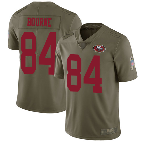 San Francisco 49ers Limited Olive Men Kendrick Bourne NFL Jersey #84 2017 Salute to